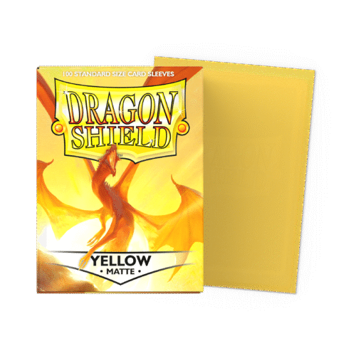 Dragon Shield Matte Yellow 100 Standard Card Sleeves Dragon Shield Matte Yellow 100 Standard Card Sleeves